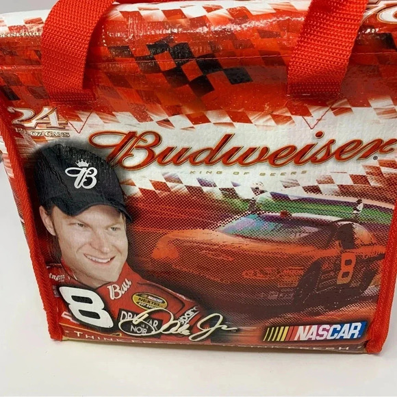 Dale Earnhardt Jr Budweiser COOLER -24 Can Insulated Soft Sided  Bag Nascar - Picture 2 of 8